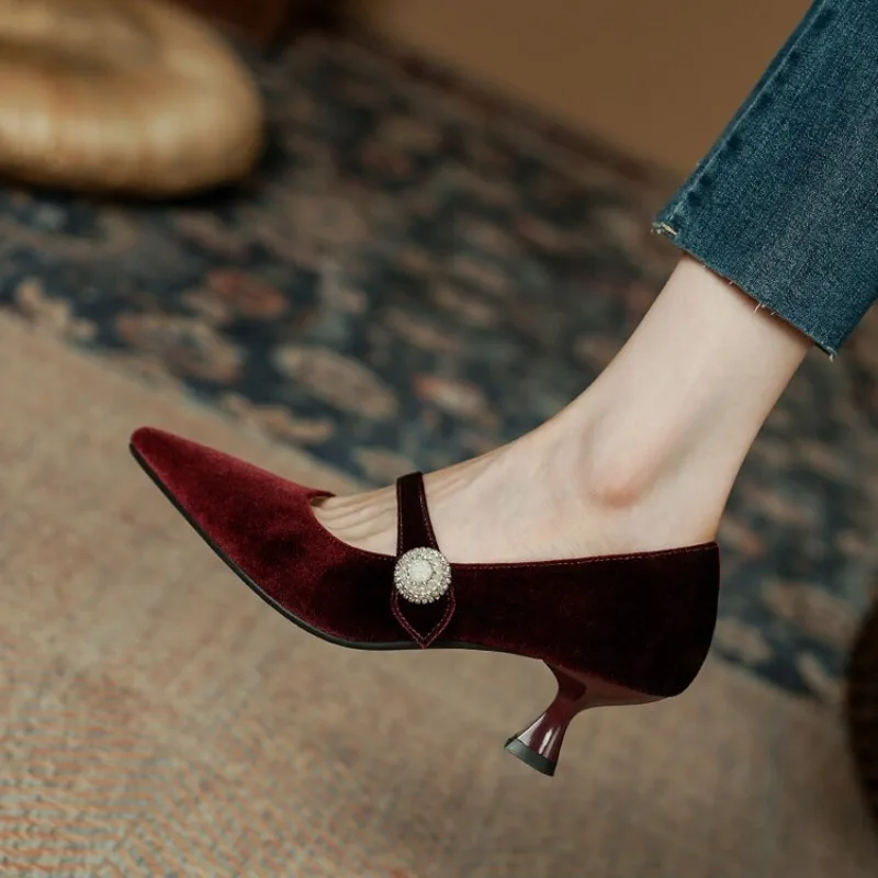 Women'S Shoes And Accessories - Vin rouge bout pointu Mary Jane